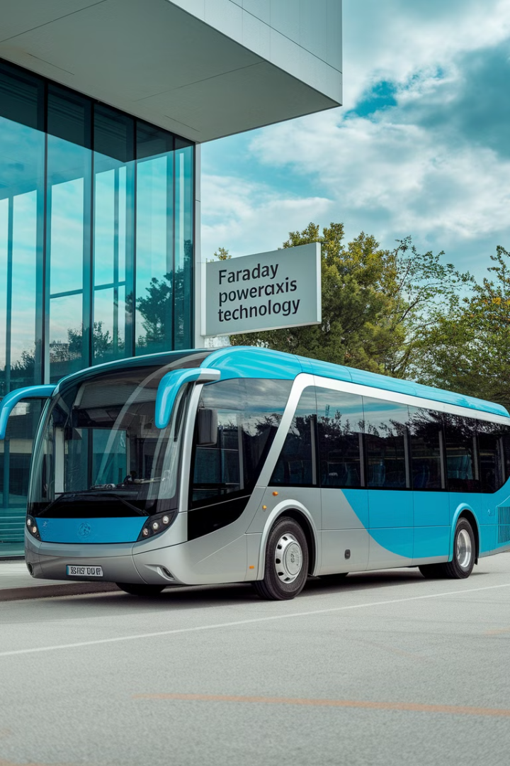Electric bus with Faraday PowerAxis technology